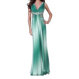 La Femme Silk gown.  Emerald. NWT. Size 4
